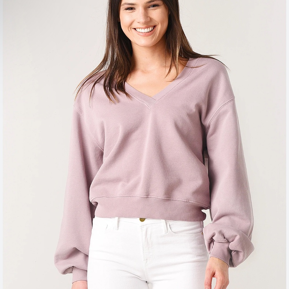 Agolde Lavender V-Neck Sweatshirt